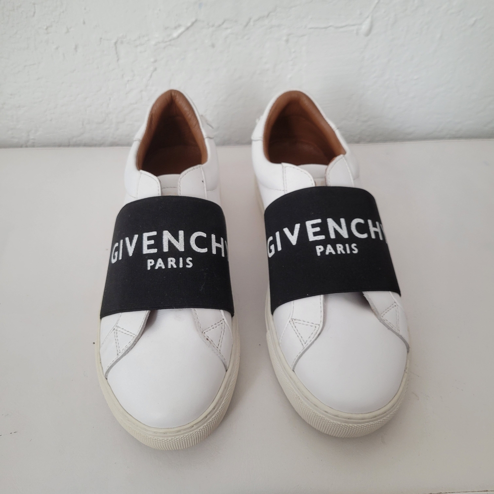 Givenchy White and Black Slip-On Sneakers